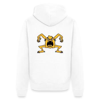 monster - Unisex Premium Organic Zip Hoodie - white - Back - Thijin (182cm)