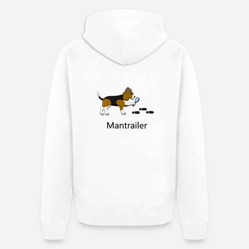Mantrailing Beagle - Veste à capuche bio Premium Unisexe - blanc