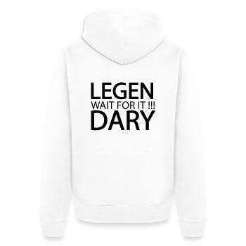 legen wait for it dary legendary legandär - Unisex Premium Organic Zip Hoodie - white - Back - Thijin (182cm)