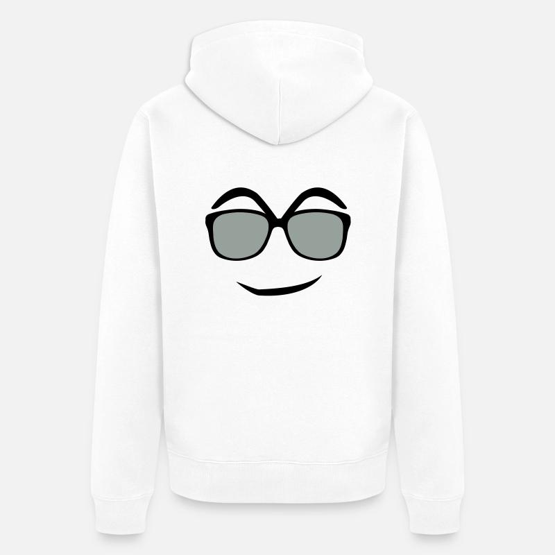 drôle de tête - Veste à capuche bio Premium Unisexe - blanc