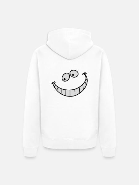 Smile - Lächeln - Grinsen - Unisex Premium Bio Zip Hoodie - Weiß