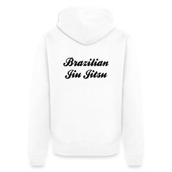 bjj brazilian jiu jitsu sports logo - Veste à capuche bio Premium Unisexe - blanc - Dos - Thijin (182cm)