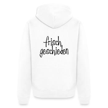 frisch geschieden - Unisex Premium Bio Zip Hoodie - Weiß - Hinten - Thijin (182cm)