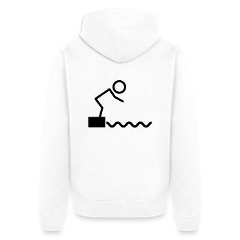 swimming_f1 - Unisex Premium Bio Zip Hoodie - Weiß - Hinten - Thijin (182cm)