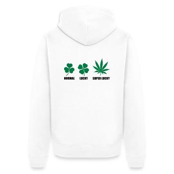 Super Lucky - Veste à capuche bio Premium Unisexe - blanc - Dos - Thijin (182cm)