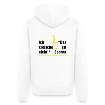 Soprano - Unisex Premium Organic Zip Hoodie - white - Back - Thijin (182cm)