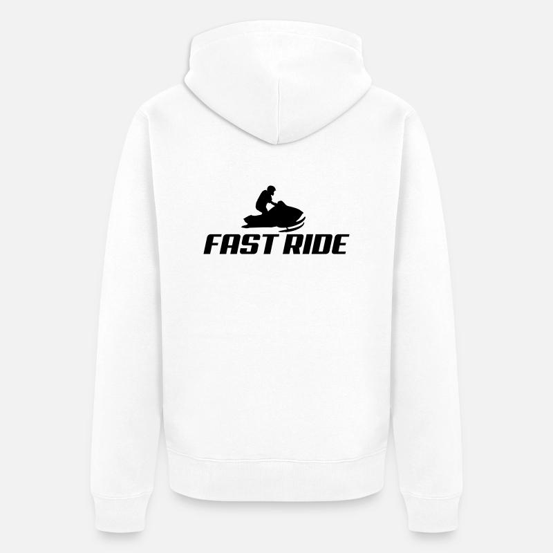 snowmobile2 - Unisex Premium Bio Zip Hoodie - Weiß