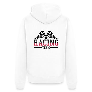 racing_team_ri2 - Unisex Premium Bio Zip Hoodie - Weiß - Hinten - Thijin (182cm)