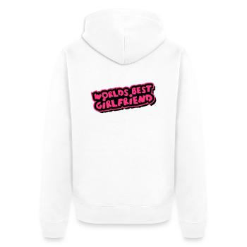Worlds best Girlfriend Comic Cartoon - Unisex Premium Organic Zip Hoodie - white - Back - Thijin (182cm)