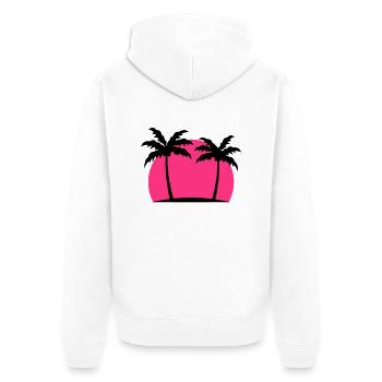 Miami Beach palm beach sea sun Pink - Unisex Premium Organic Zip Hoodie - white - Back - Thijin (182cm)