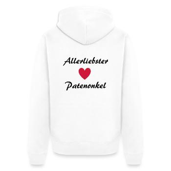 Allerliebster Patenonkel - Unisex Premium Bio Zip Hoodie - Weiß - Hinten - Thijin (182cm)