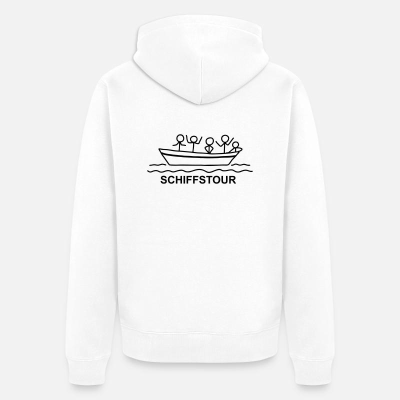 Schiffstour - Bootsfahrt - Unisex Premium Bio Zip Hoodie - Weiß