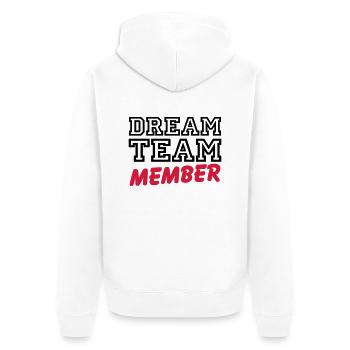 Dream Team Member - Veste à capuche bio Premium Unisexe - blanc - Dos - Thijin (182cm)