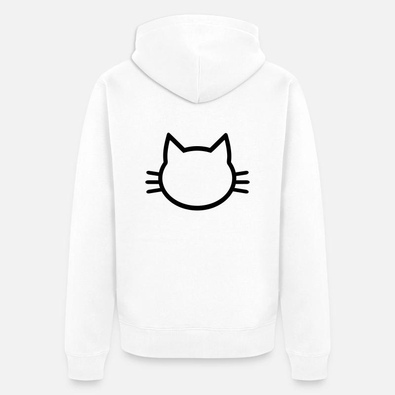 Chat - Veste à capuche bio Premium Unisexe - blanc