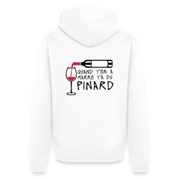 quand marre pinard bouteille vin alcool - Veste à capuche bio Premium Unisexe - blanc - Dos - Thijin (182cm)