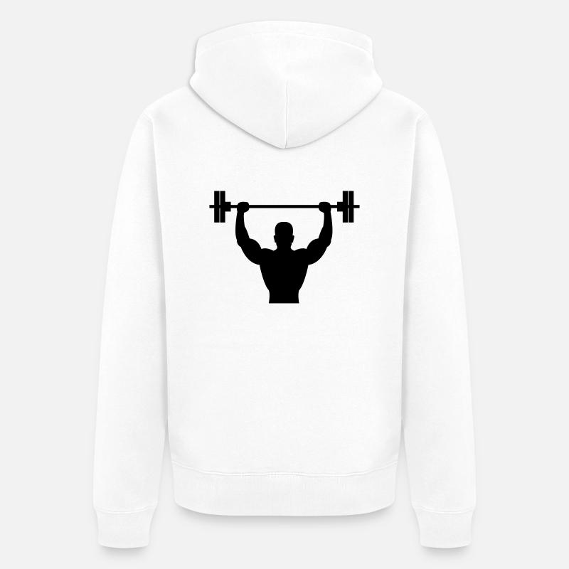bodybuilder - Veste à capuche bio Premium Unisexe - blanc