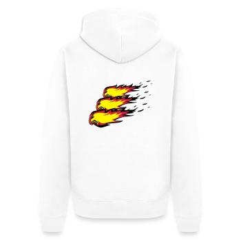 Fire flame fireball formation agro - Unisex Premium Organic Zip Hoodie - white - Back - Thijin (182cm)