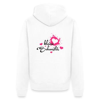 Kleine Schwester - Bestes Geburtstagsgeschenk - Unisex Premium Organic Zip Hoodie - white - Back - Thijin (182cm)