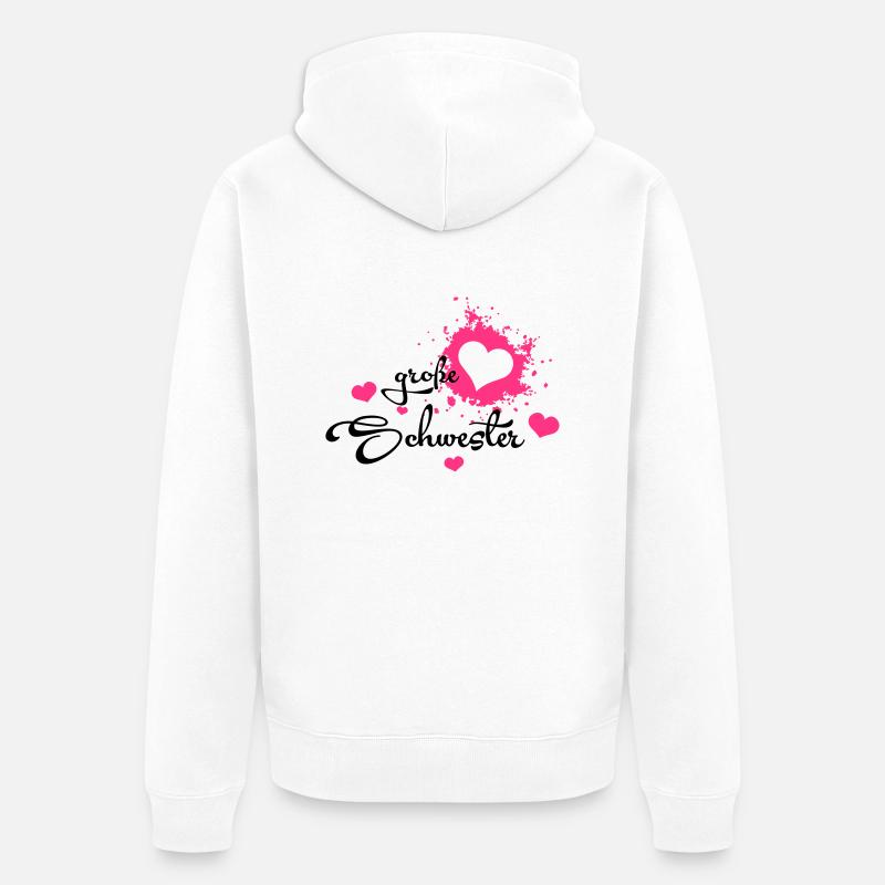 Große Schwester - Veste à capuche bio Premium Unisexe - blanc