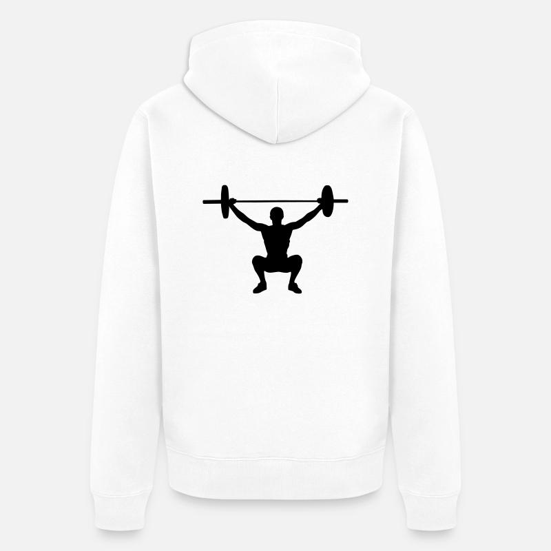 Lifting Weights - Unisex Premium Bio Zip Hoodie - Weiß