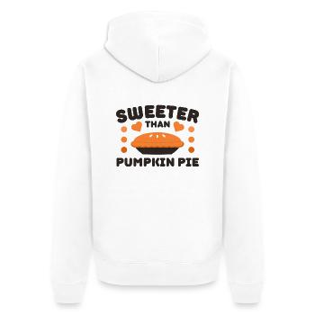 Sweeter Than Pumpkin Pie - Unisex Premium Bio Zip Hoodie - Weiß - Hinten - Thijin (182cm)