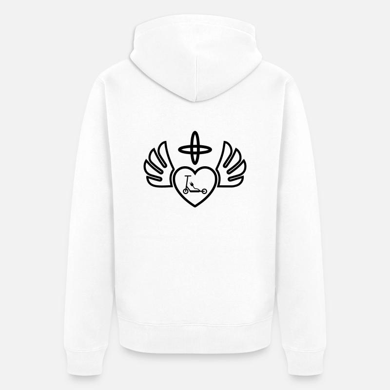 E-Scooter E-Roller Scooter - Veste à capuche bio Premium Unisexe - blanc