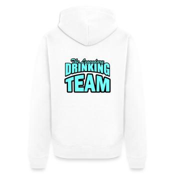 Drinking Team - Unisex Premium Organic Zip Hoodie - white - Back - Thijin (182cm)
