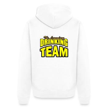 Drinking Team - Unisex Premium Organic Zip Hoodie - white - Back - Thijin (182cm)