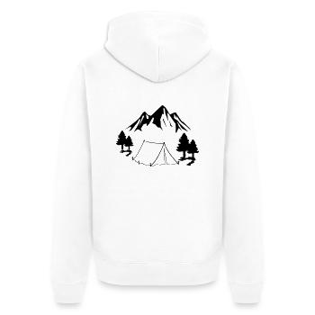 camping zelt - Unisex Premium Bio Zip Hoodie - Weiß - Hinten - Thijin (182cm)