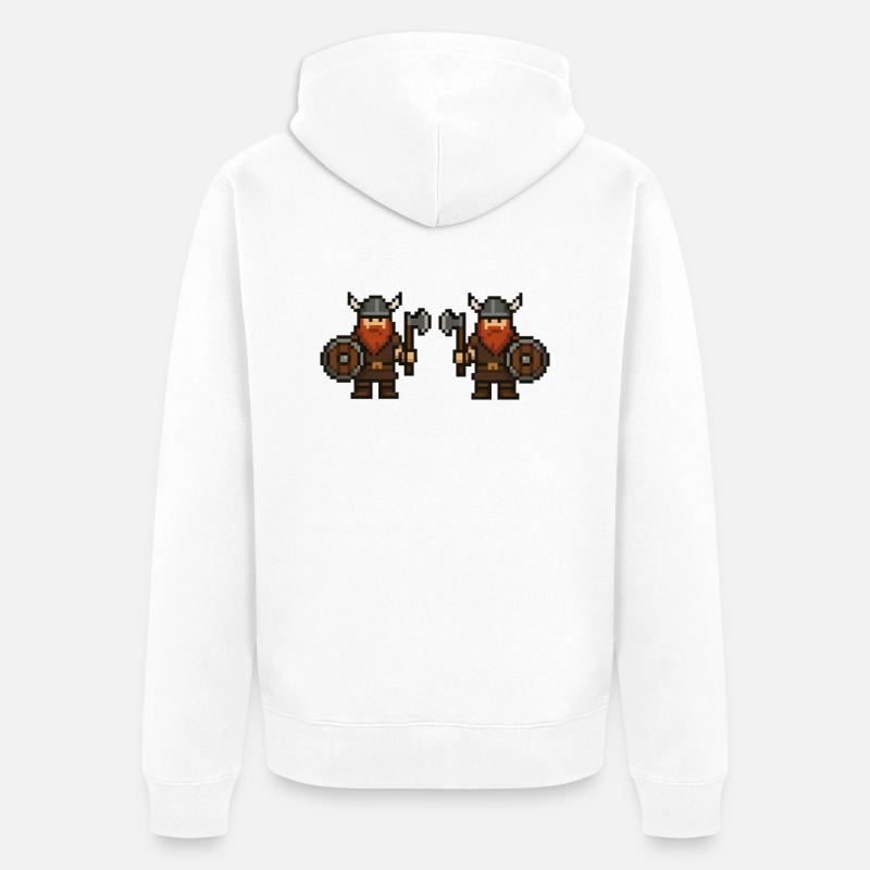Viking Pixel 2 - Veste à capuche bio Premium Unisexe - blanc