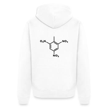 TNT molecule - Unisex Premium Organic Zip Hoodie - white - Back - Thijin (182cm)