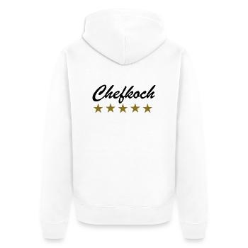 Chefkoch - Unisex Premium Bio Zip Hoodie - Weiß - Hinten - Thijin (182cm)