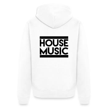 House Music - Unisex Premium Bio Zip Hoodie - Weiß - Hinten - Thijin (182cm)