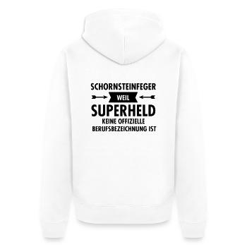 Schornsteinfeger - Superheld - Unisex Premium Bio Zip Hoodie - Weiß - Hinten - Thijin (182cm)