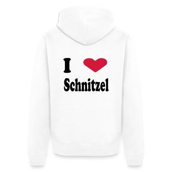 schnitzel - Unisex Premium Organic Zip Hoodie - white - Back - Thijin (182cm)