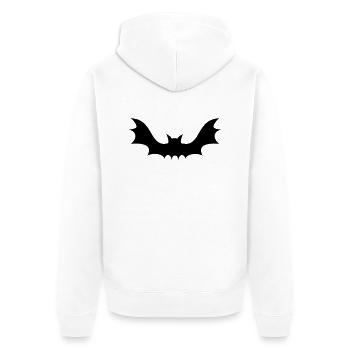 Bat / Fledermaus - Unisex Premium Bio Zip Hoodie - Weiß - Hinten - Thijin (182cm)