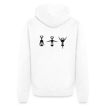 Ich bin Bodybuilder (Ohne Text) - Unisex Premium Bio Zip Hoodie - Weiß - Hinten - Thijin (182cm)