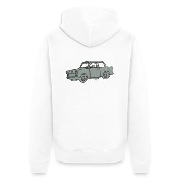  2 - Unisex Premium Bio Zip Hoodie - Weiß - Hinten - Thijin (182cm)