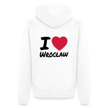 I Love Wroclaw - Unisex Premium Bio Zip Hoodie - Weiß - Hinten - Thijin (182cm)