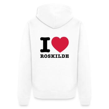I Love Roskilde 2 - Unisex Premium Bio Zip Hoodie - Weiß - Hinten - Thijin (182cm)