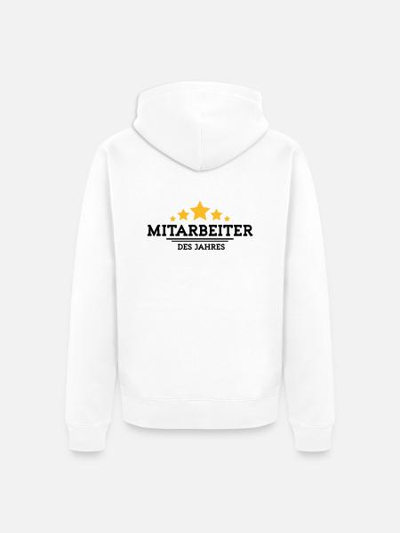 mitarbeiter des Jahres - Unisex Premium Bio Zip Hoodie - Weiß