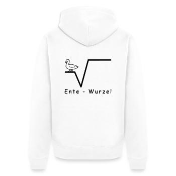 Mathe Ente Wurzel Schule, Uni Witze Text - Unisex Premium Bio Zip Hoodie - Weiß - Hinten - Thijin (182cm)