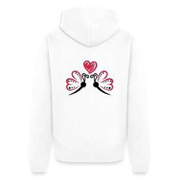 butterflys_in_love__f2 - Veste à capuche bio Premium Unisexe - blanc - Dos - Thijin (182cm)