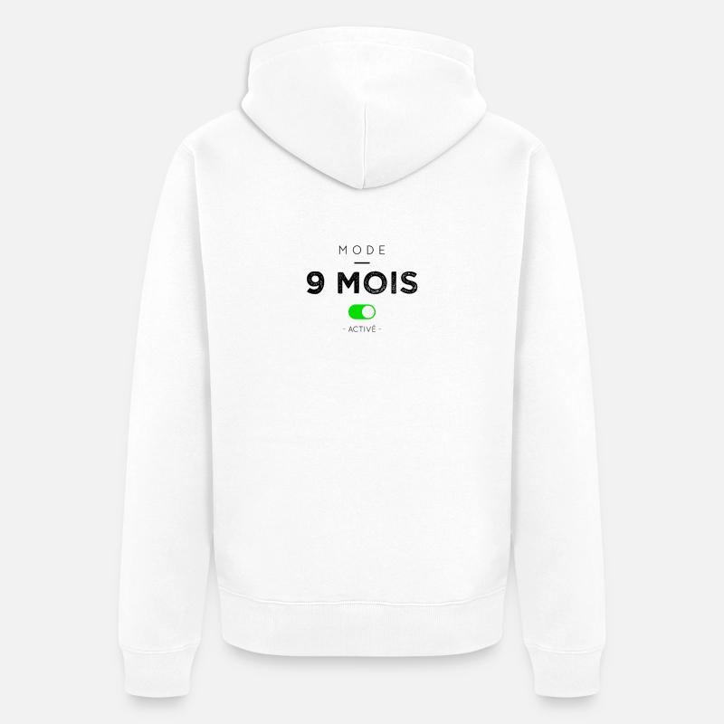 Mode 9 mois activé - Veste à capuche bio Premium Unisexe - blanc