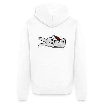 drunken_bunny - Unisex Premium Bio Zip Hoodie - Weiß - Hinten - Thijin (182cm)