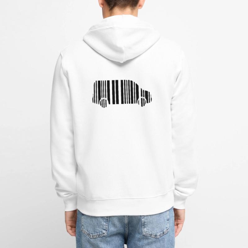 camper van strichcode Unisex Premium Bio Zip Hoodie