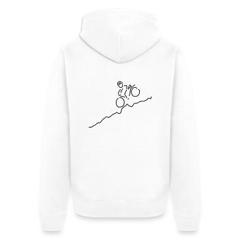 downhill mit fahrrad - Unisex Premium Bio Zip Hoodie - Weiß - Hinten - Thijin (182cm)