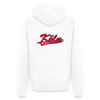 cologne - Unisex Premium Organic Zip Hoodie - white - Back - Thijin (182cm)