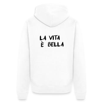 La Vita È Bella - Veste à capuche bio Premium Unisexe - blanc - Dos - Thijin (182cm)
