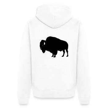 Bison - Unisex Premium Bio Zip Hoodie - Weiß - Hinten - Thijin (182cm)
